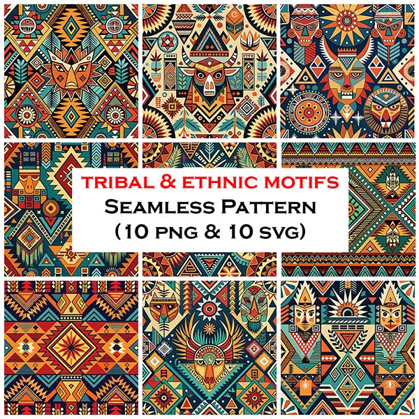 Tribal and Ethnic Motifs Seamless Pattern