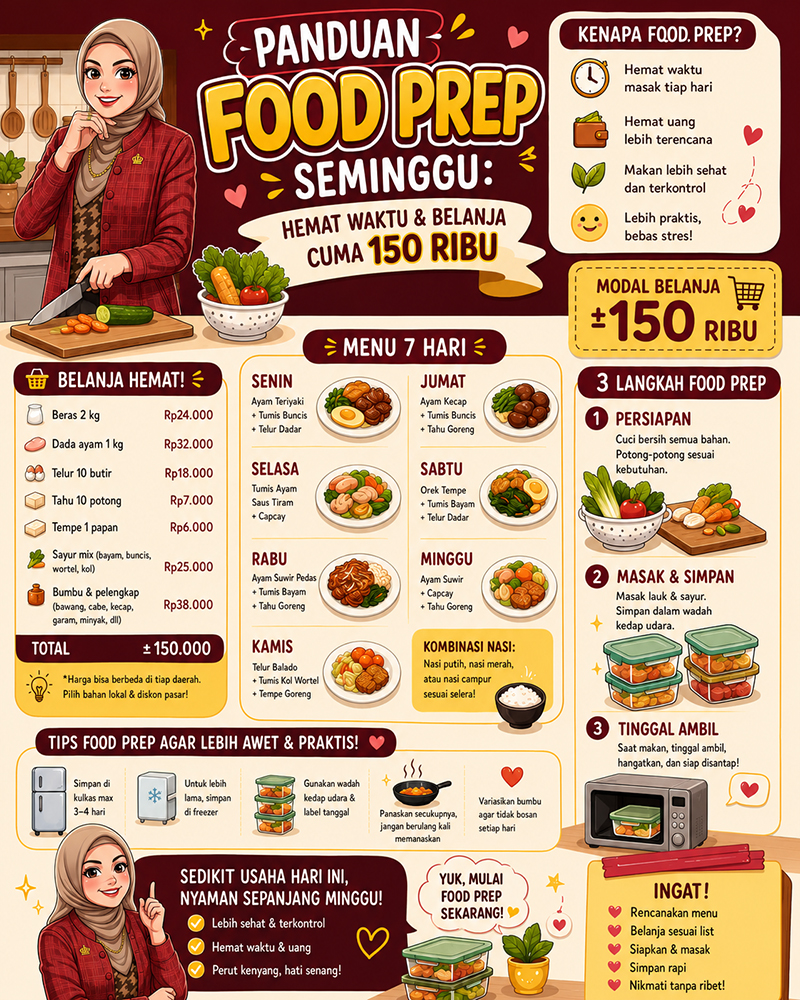Panduan Food Prep Seminggu Hemat Waktu Dan Belanja