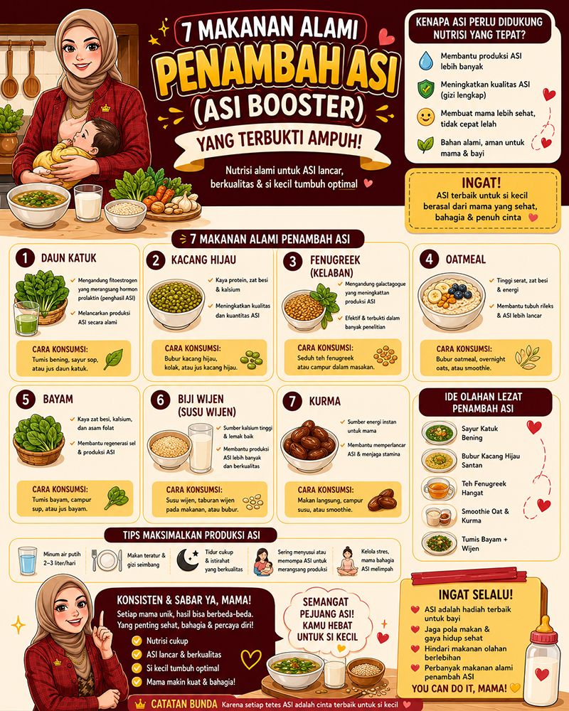 7 Makanan Alami Penambah ASI Yang Terbukti Ampuh