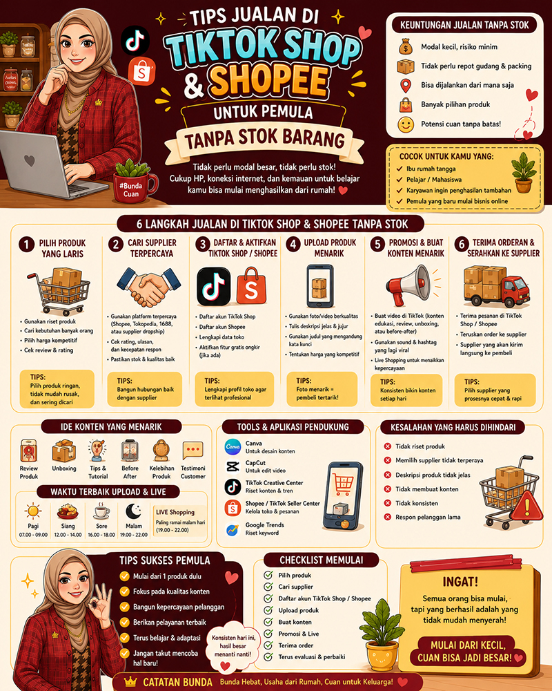 Tips Jualan di TikTok Shop – Shopee Untuk Pemula Tanpa Stok Barang