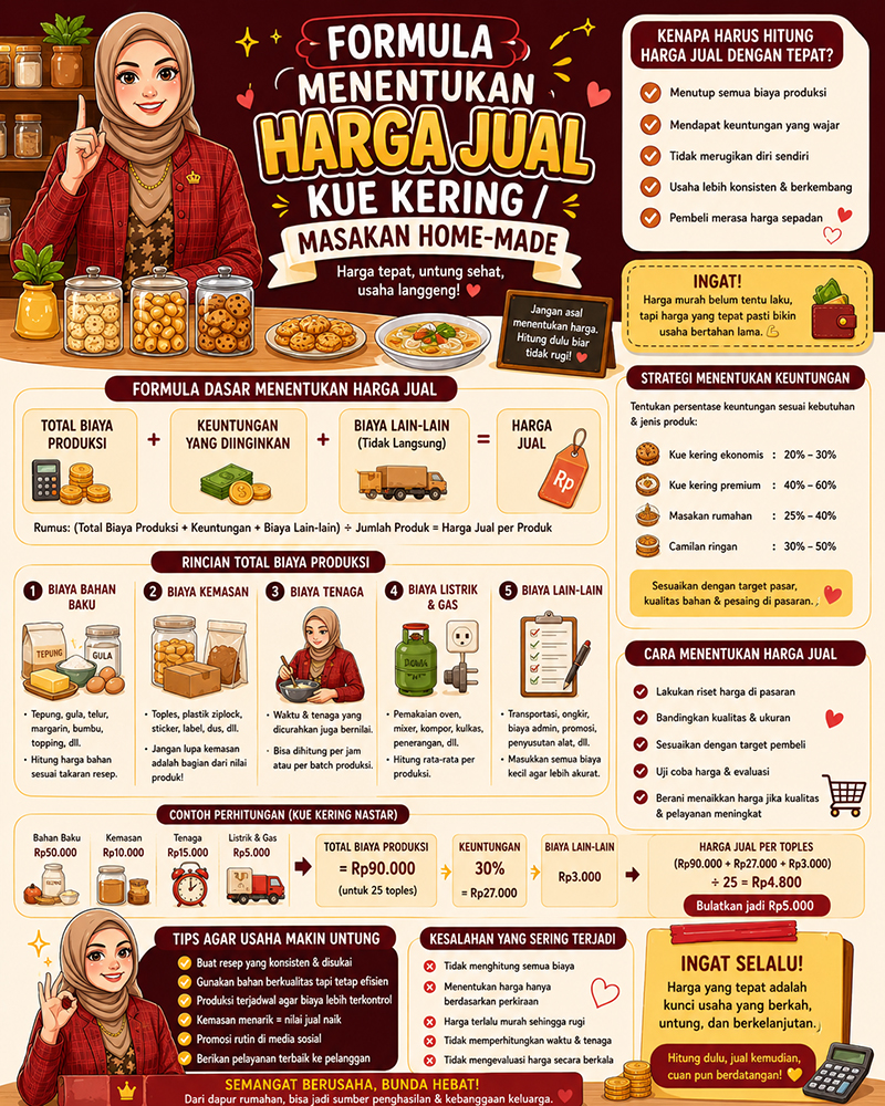 Formula Menentukan Harga Jual Kue Kering Masakan Home Made